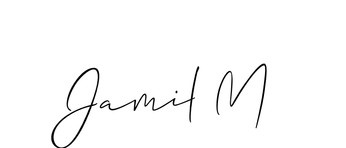 Create a beautiful signature design for name Jamil M. With this signature (Allison_Script) fonts, you can make a handwritten signature for free. Jamil M signature style 2 images and pictures png