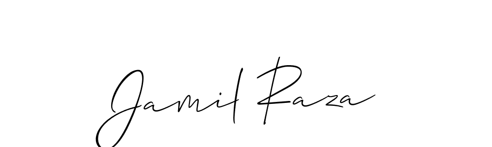 Allison_Script is a professional signature style that is perfect for those who want to add a touch of class to their signature. It is also a great choice for those who want to make their signature more unique. Get Jamil Raza name to fancy signature for free. Jamil Raza signature style 2 images and pictures png