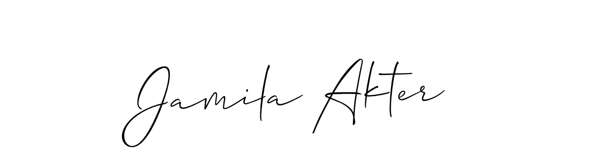 How to make Jamila Akter signature? Allison_Script is a professional autograph style. Create handwritten signature for Jamila Akter name. Jamila Akter signature style 2 images and pictures png