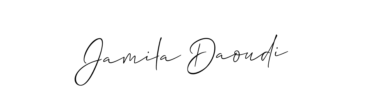 Jamila Daoudi stylish signature style. Best Handwritten Sign (Allison_Script) for my name. Handwritten Signature Collection Ideas for my name Jamila Daoudi. Jamila Daoudi signature style 2 images and pictures png