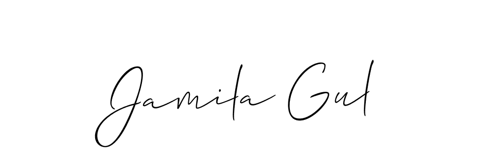 It looks lik you need a new signature style for name Jamila Gul. Design unique handwritten (Allison_Script) signature with our free signature maker in just a few clicks. Jamila Gul signature style 2 images and pictures png