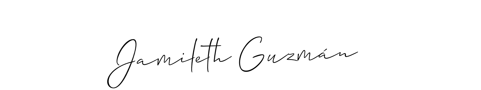 You should practise on your own different ways (Allison_Script) to write your name (Jamileth Guzmán) in signature. don't let someone else do it for you. Jamileth Guzmán signature style 2 images and pictures png