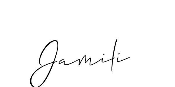 Make a short Jamili signature style. Manage your documents anywhere anytime using Allison_Script. Create and add eSignatures, submit forms, share and send files easily. Jamili signature style 2 images and pictures png