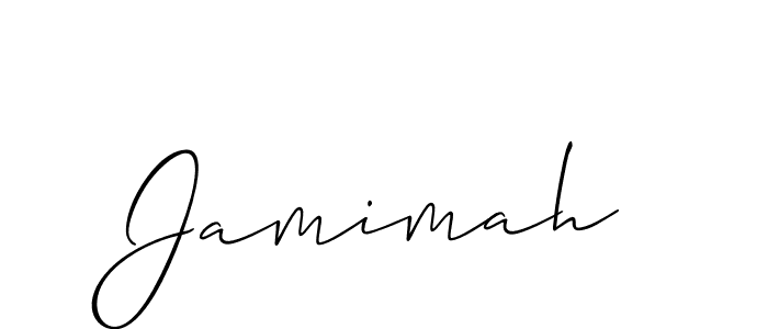 Design your own signature with our free online signature maker. With this signature software, you can create a handwritten (Allison_Script) signature for name Jamimah. Jamimah signature style 2 images and pictures png