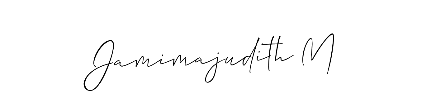 Design your own signature with our free online signature maker. With this signature software, you can create a handwritten (Allison_Script) signature for name Jamimajudith M. Jamimajudith M signature style 2 images and pictures png