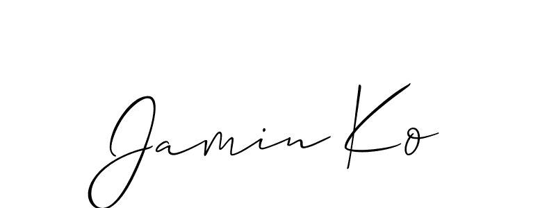 Make a short Jamin Ko signature style. Manage your documents anywhere anytime using Allison_Script. Create and add eSignatures, submit forms, share and send files easily. Jamin Ko signature style 2 images and pictures png