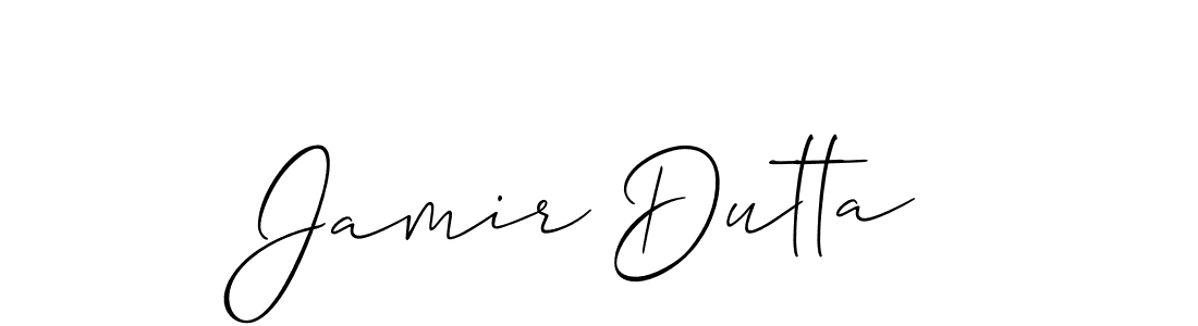 Make a beautiful signature design for name Jamir Dutta. With this signature (Allison_Script) style, you can create a handwritten signature for free. Jamir Dutta signature style 2 images and pictures png