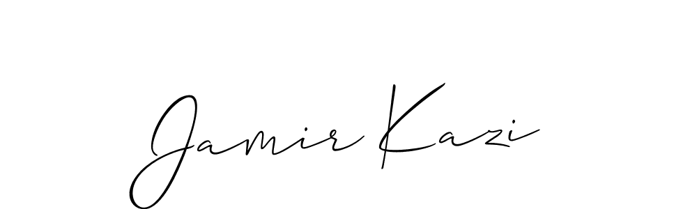 Make a beautiful signature design for name Jamir Kazi. With this signature (Allison_Script) style, you can create a handwritten signature for free. Jamir Kazi signature style 2 images and pictures png