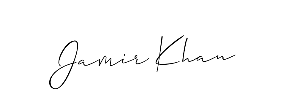 Create a beautiful signature design for name Jamir Khan. With this signature (Allison_Script) fonts, you can make a handwritten signature for free. Jamir Khan signature style 2 images and pictures png