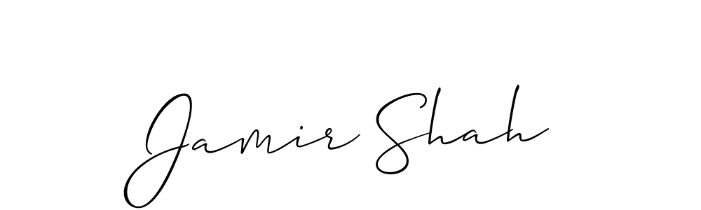 Use a signature maker to create a handwritten signature online. With this signature software, you can design (Allison_Script) your own signature for name Jamir Shah. Jamir Shah signature style 2 images and pictures png