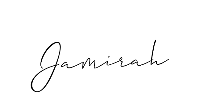 Make a beautiful signature design for name Jamirah. With this signature (Allison_Script) style, you can create a handwritten signature for free. Jamirah signature style 2 images and pictures png
