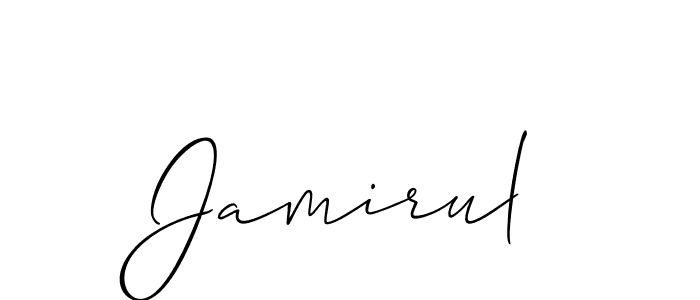 How to make Jamirul name signature. Use Allison_Script style for creating short signs online. This is the latest handwritten sign. Jamirul signature style 2 images and pictures png