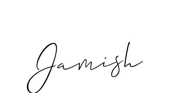 Use a signature maker to create a handwritten signature online. With this signature software, you can design (Allison_Script) your own signature for name Jamish. Jamish signature style 2 images and pictures png