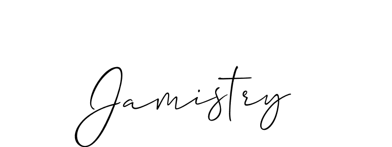 It looks lik you need a new signature style for name Jamistry. Design unique handwritten (Allison_Script) signature with our free signature maker in just a few clicks. Jamistry signature style 2 images and pictures png