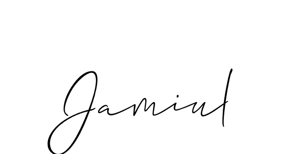 Jamiul stylish signature style. Best Handwritten Sign (Allison_Script) for my name. Handwritten Signature Collection Ideas for my name Jamiul. Jamiul signature style 2 images and pictures png