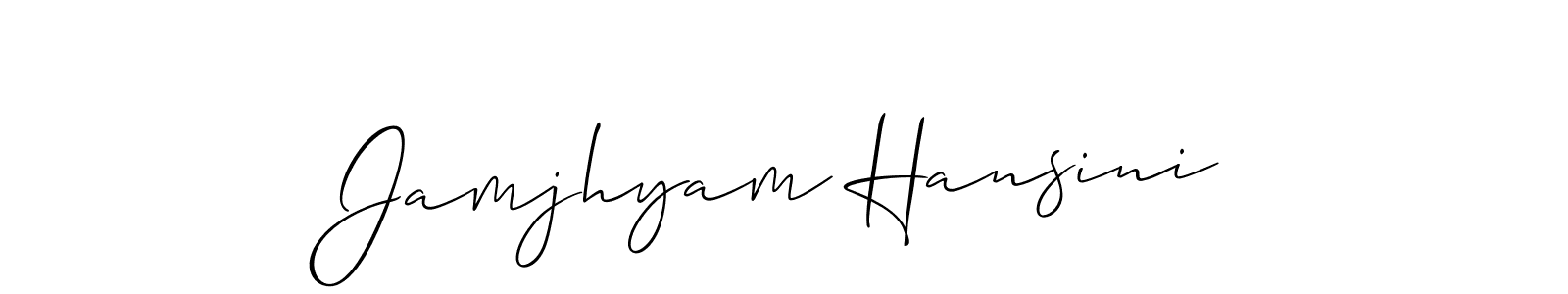 if you are searching for the best signature style for your name Jamjhyam Hansini. so please give up your signature search. here we have designed multiple signature styles  using Allison_Script. Jamjhyam Hansini signature style 2 images and pictures png