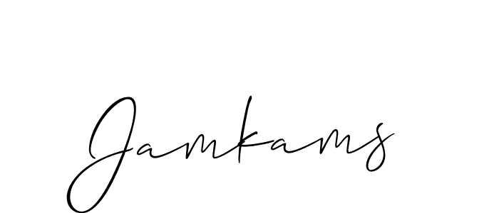 Use a signature maker to create a handwritten signature online. With this signature software, you can design (Allison_Script) your own signature for name Jamkams. Jamkams signature style 2 images and pictures png