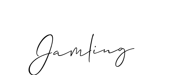 How to make Jamling name signature. Use Allison_Script style for creating short signs online. This is the latest handwritten sign. Jamling signature style 2 images and pictures png