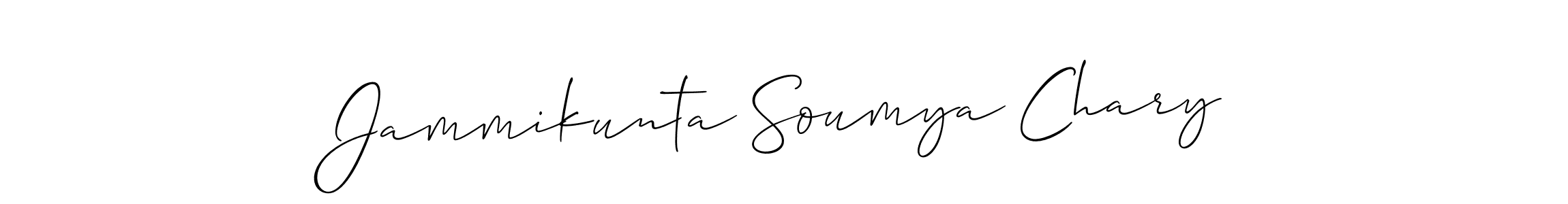 It looks lik you need a new signature style for name Jammikunta Soumya Chary. Design unique handwritten (Allison_Script) signature with our free signature maker in just a few clicks. Jammikunta Soumya Chary signature style 2 images and pictures png