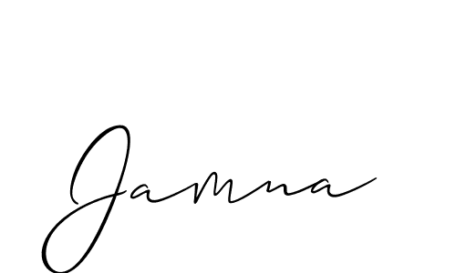 How to make Jamna signature? Allison_Script is a professional autograph style. Create handwritten signature for Jamna name. Jamna signature style 2 images and pictures png