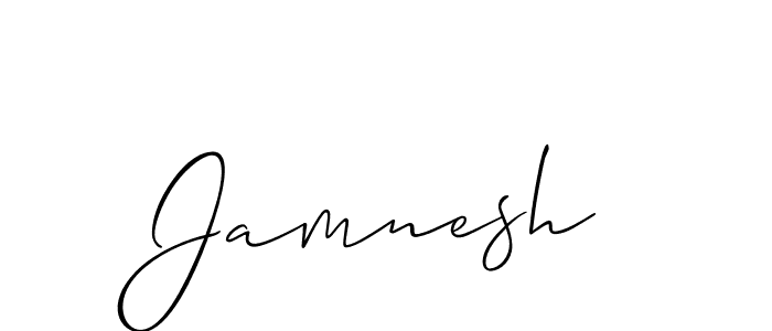 Design your own signature with our free online signature maker. With this signature software, you can create a handwritten (Allison_Script) signature for name Jamnesh. Jamnesh signature style 2 images and pictures png