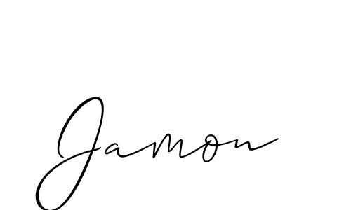 Create a beautiful signature design for name Jamon. With this signature (Allison_Script) fonts, you can make a handwritten signature for free. Jamon signature style 2 images and pictures png