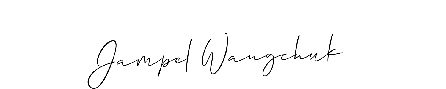 Allison_Script is a professional signature style that is perfect for those who want to add a touch of class to their signature. It is also a great choice for those who want to make their signature more unique. Get Jampel Wangchuk name to fancy signature for free. Jampel Wangchuk signature style 2 images and pictures png