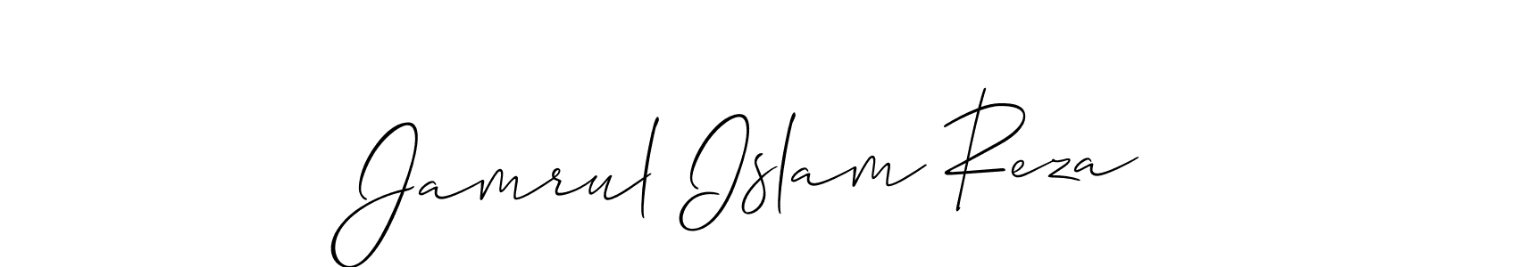 This is the best signature style for the Jamrul Islam Reza name. Also you like these signature font (Allison_Script). Mix name signature. Jamrul Islam Reza signature style 2 images and pictures png