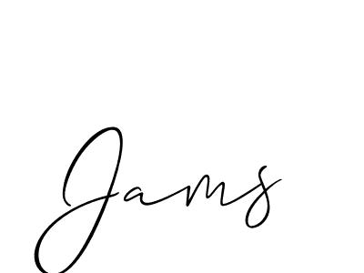 Make a beautiful signature design for name Jams. With this signature (Allison_Script) style, you can create a handwritten signature for free. Jams signature style 2 images and pictures png