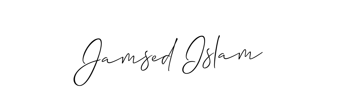 How to make Jamsed Islam signature? Allison_Script is a professional autograph style. Create handwritten signature for Jamsed Islam name. Jamsed Islam signature style 2 images and pictures png