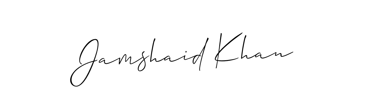 The best way (Allison_Script) to make a short signature is to pick only two or three words in your name. The name Jamshaid Khan include a total of six letters. For converting this name. Jamshaid Khan signature style 2 images and pictures png