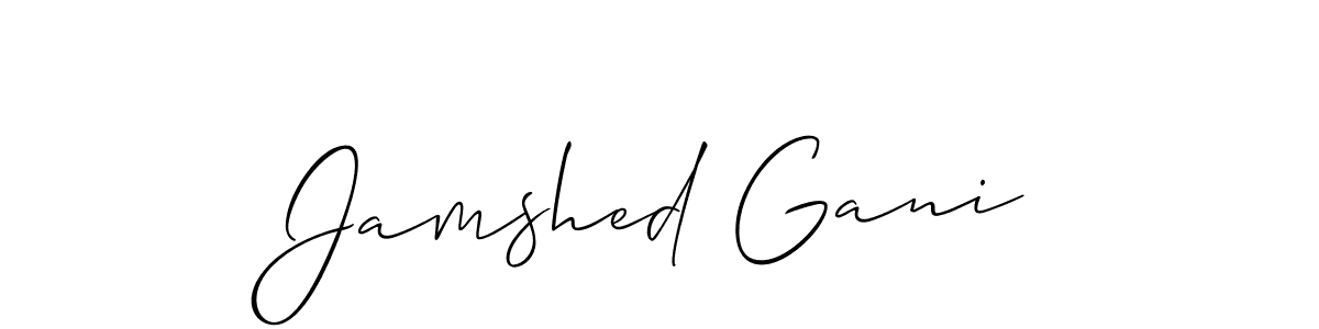 Make a beautiful signature design for name Jamshed Gani. With this signature (Allison_Script) style, you can create a handwritten signature for free. Jamshed Gani signature style 2 images and pictures png