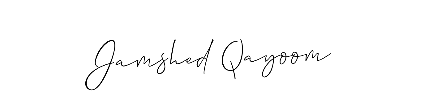 It looks lik you need a new signature style for name Jamshed Qayoom. Design unique handwritten (Allison_Script) signature with our free signature maker in just a few clicks. Jamshed Qayoom signature style 2 images and pictures png