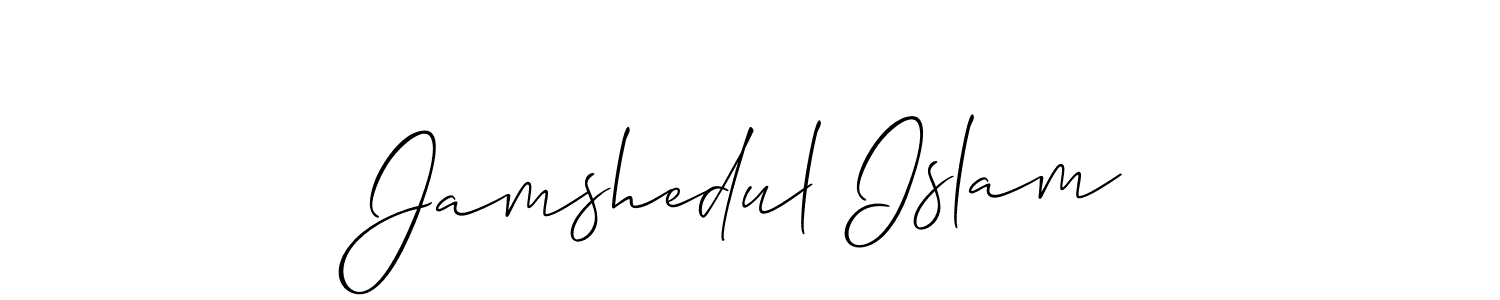 The best way (Allison_Script) to make a short signature is to pick only two or three words in your name. The name Jamshedul Islam include a total of six letters. For converting this name. Jamshedul Islam signature style 2 images and pictures png