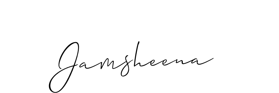 How to make Jamsheena signature? Allison_Script is a professional autograph style. Create handwritten signature for Jamsheena name. Jamsheena signature style 2 images and pictures png