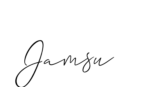 Jamsu stylish signature style. Best Handwritten Sign (Allison_Script) for my name. Handwritten Signature Collection Ideas for my name Jamsu. Jamsu signature style 2 images and pictures png