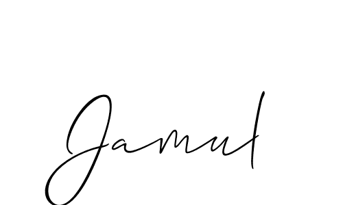Make a beautiful signature design for name Jamul. With this signature (Allison_Script) style, you can create a handwritten signature for free. Jamul signature style 2 images and pictures png