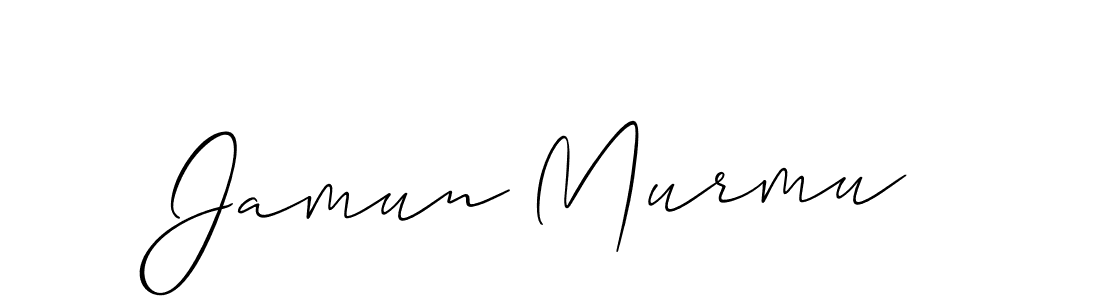 How to make Jamun Murmu name signature. Use Allison_Script style for creating short signs online. This is the latest handwritten sign. Jamun Murmu signature style 2 images and pictures png