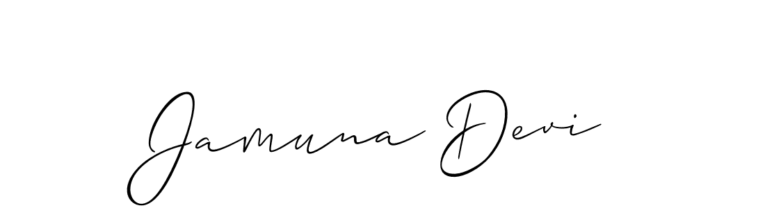 The best way (Allison_Script) to make a short signature is to pick only two or three words in your name. The name Jamuna Devi include a total of six letters. For converting this name. Jamuna Devi signature style 2 images and pictures png