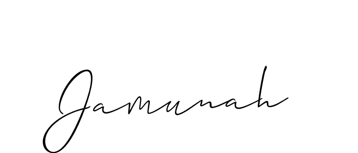 Make a beautiful signature design for name Jamunah. With this signature (Allison_Script) style, you can create a handwritten signature for free. Jamunah signature style 2 images and pictures png