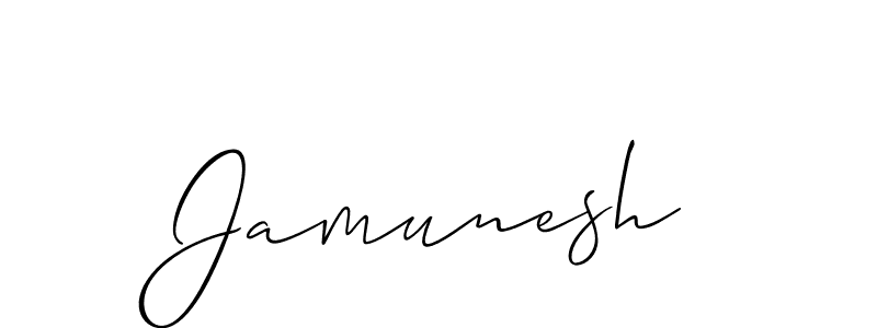 Create a beautiful signature design for name Jamunesh. With this signature (Allison_Script) fonts, you can make a handwritten signature for free. Jamunesh signature style 2 images and pictures png