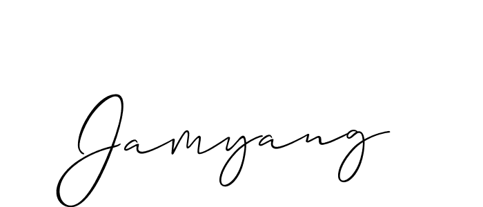 Design your own signature with our free online signature maker. With this signature software, you can create a handwritten (Allison_Script) signature for name Jamyang. Jamyang signature style 2 images and pictures png