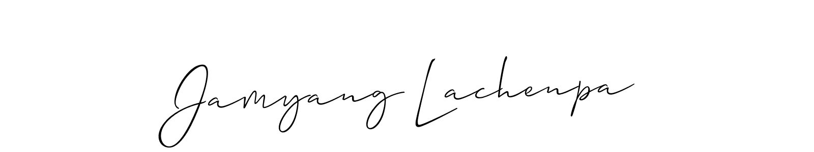 if you are searching for the best signature style for your name Jamyang Lachenpa. so please give up your signature search. here we have designed multiple signature styles  using Allison_Script. Jamyang Lachenpa signature style 2 images and pictures png