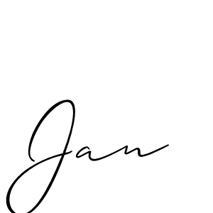 Design your own signature with our free online signature maker. With this signature software, you can create a handwritten (Allison_Script) signature for name Jan. Jan signature style 2 images and pictures png