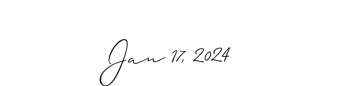 How to make Jan 17, 2024 signature? Allison_Script is a professional autograph style. Create handwritten signature for Jan 17, 2024 name. Jan 17, 2024 signature style 2 images and pictures png