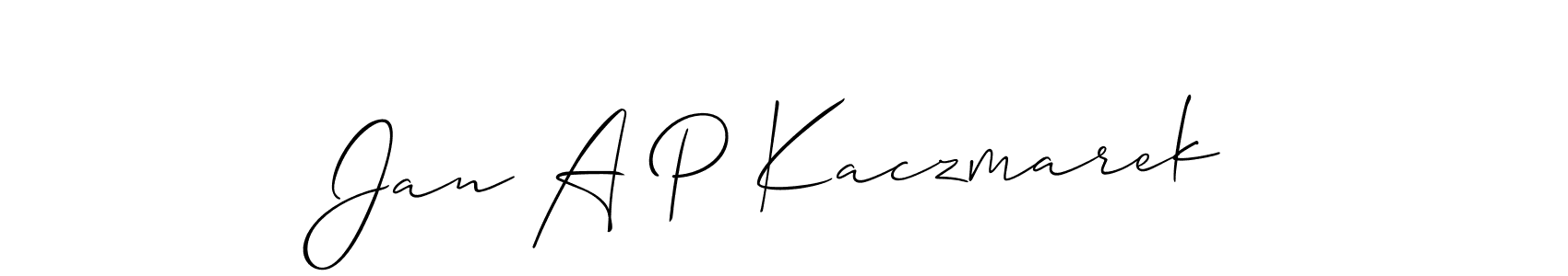 This is the best signature style for the Jan A P Kaczmarek name. Also you like these signature font (Allison_Script). Mix name signature. Jan A P Kaczmarek signature style 2 images and pictures png