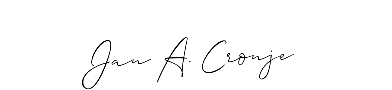 Create a beautiful signature design for name Jan A. Cronje. With this signature (Allison_Script) fonts, you can make a handwritten signature for free. Jan A. Cronje signature style 2 images and pictures png