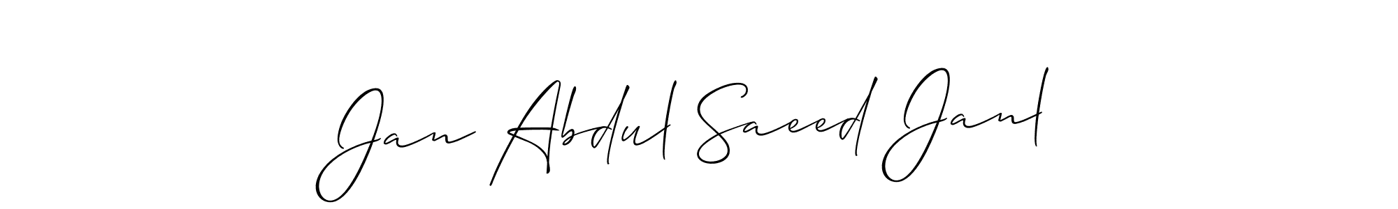 Design your own signature with our free online signature maker. With this signature software, you can create a handwritten (Allison_Script) signature for name Jan Abdul Saeed Janl. Jan Abdul Saeed Janl signature style 2 images and pictures png