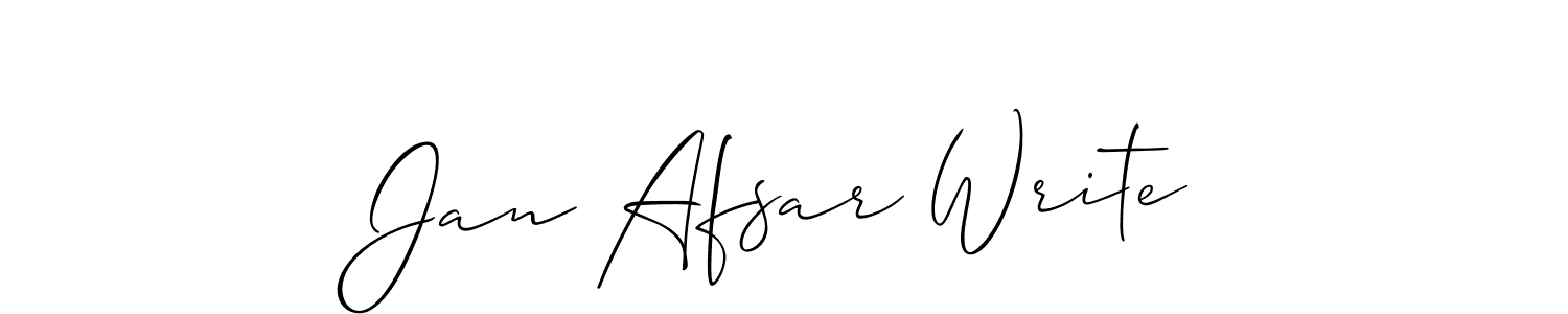 Allison_Script is a professional signature style that is perfect for those who want to add a touch of class to their signature. It is also a great choice for those who want to make their signature more unique. Get Jan Afsar Write name to fancy signature for free. Jan Afsar Write signature style 2 images and pictures png