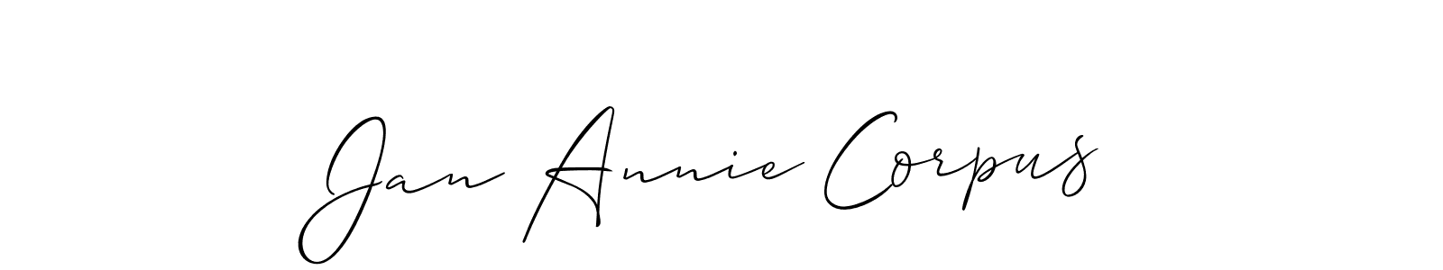 Once you've used our free online signature maker to create your best signature Allison_Script style, it's time to enjoy all of the benefits that Jan Annie Corpus name signing documents. Jan Annie Corpus signature style 2 images and pictures png